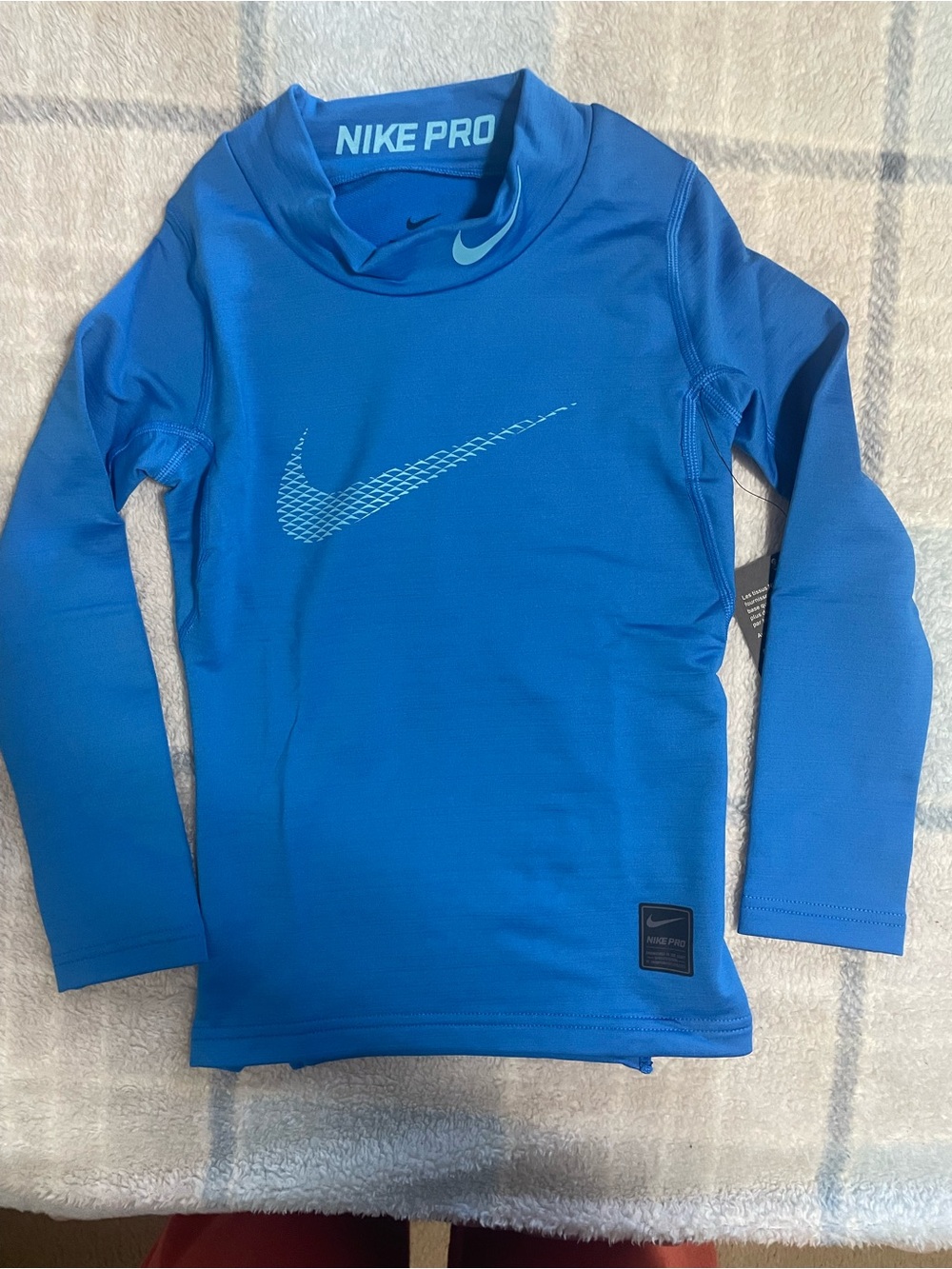 Nike Pro Long-Sleeve Compression Tee in Royal Blue